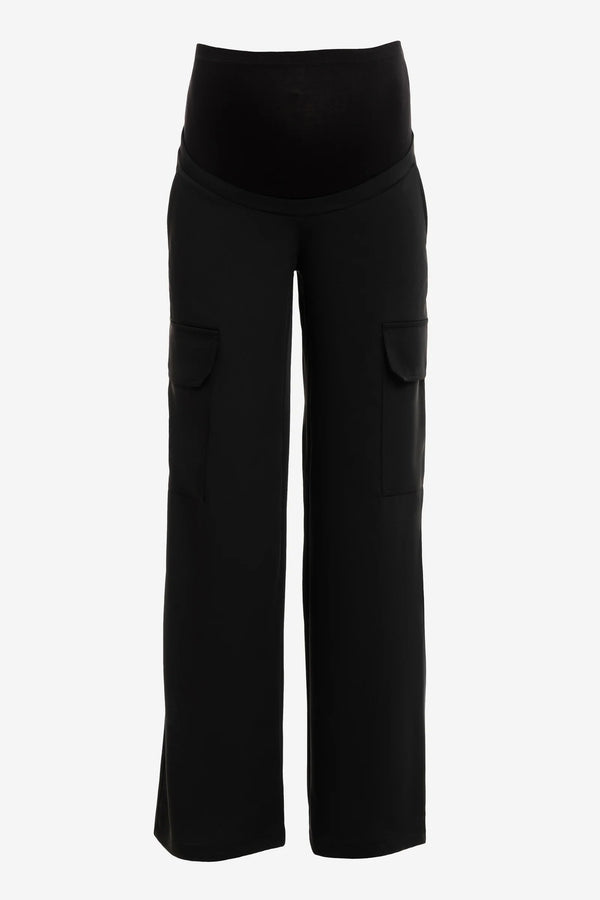 Елегантен черен карго панталон за бременни