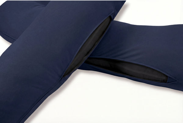 Възглавница за бременни и кърмене 3 в 1 - органичен памук - тъмносиня