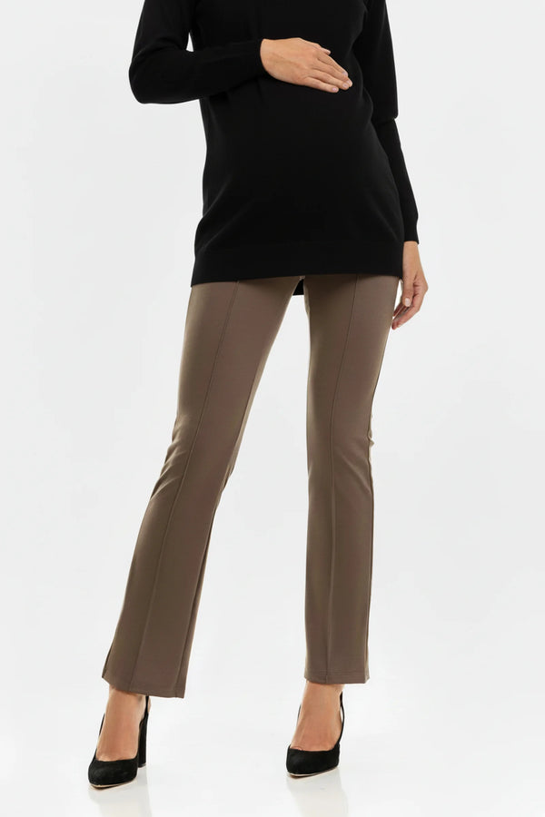 Панталон за бременни от трико - кафяв