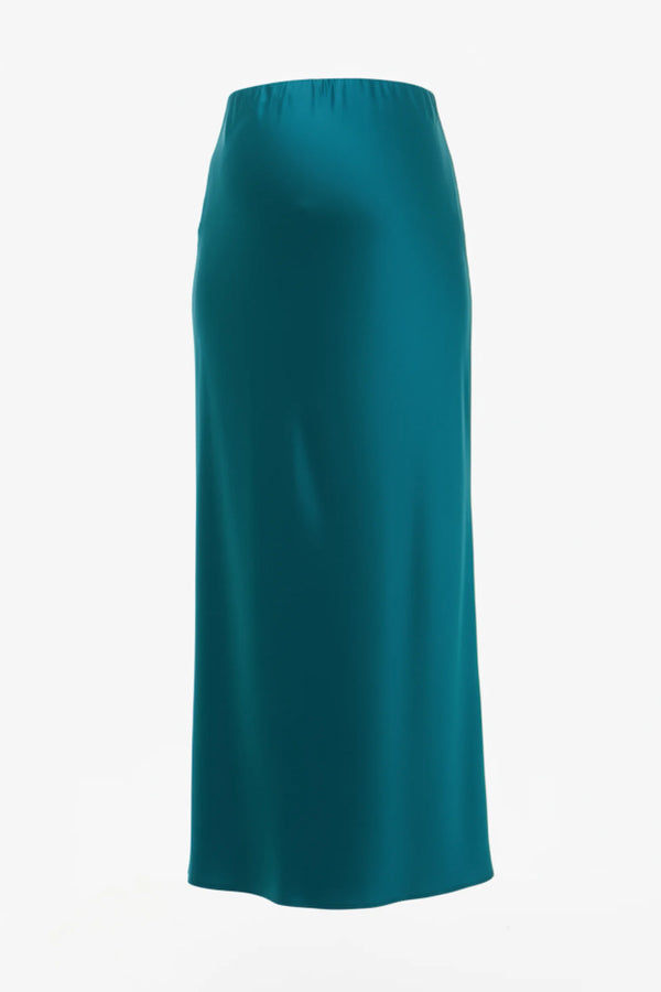 Сатенена пола за бременни - тюркоаз