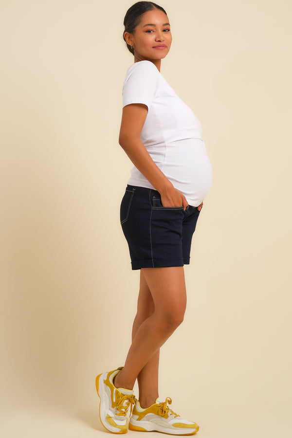 Къс дънков панталон за бременни