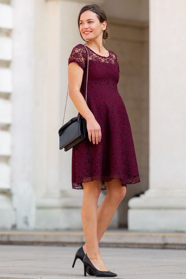 Официална дантелена рокля за бременни