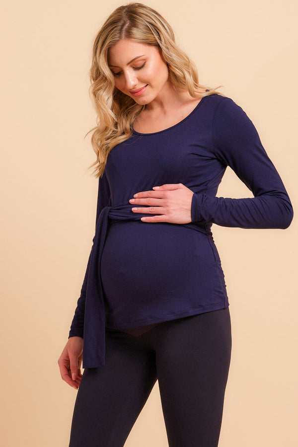 Блуза за бременни и кърмещи с колан
