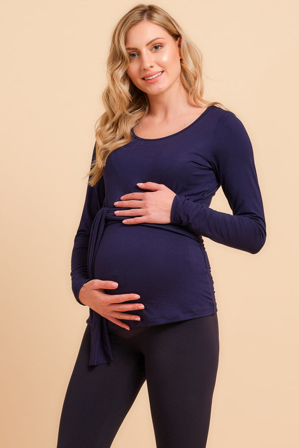 Блуза за бременни и кърмещи с колан