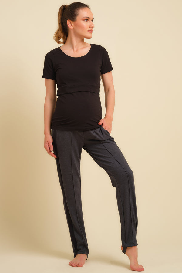 Панталон за бременни със странични ленти