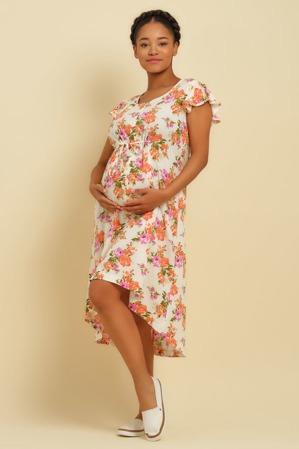 Асиметрична рокля за бременни и кърмещи