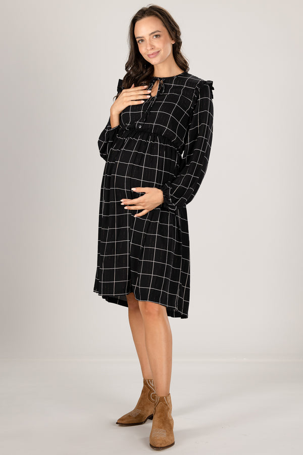 Блестяща рокля от шифон за бременни и кърмещи