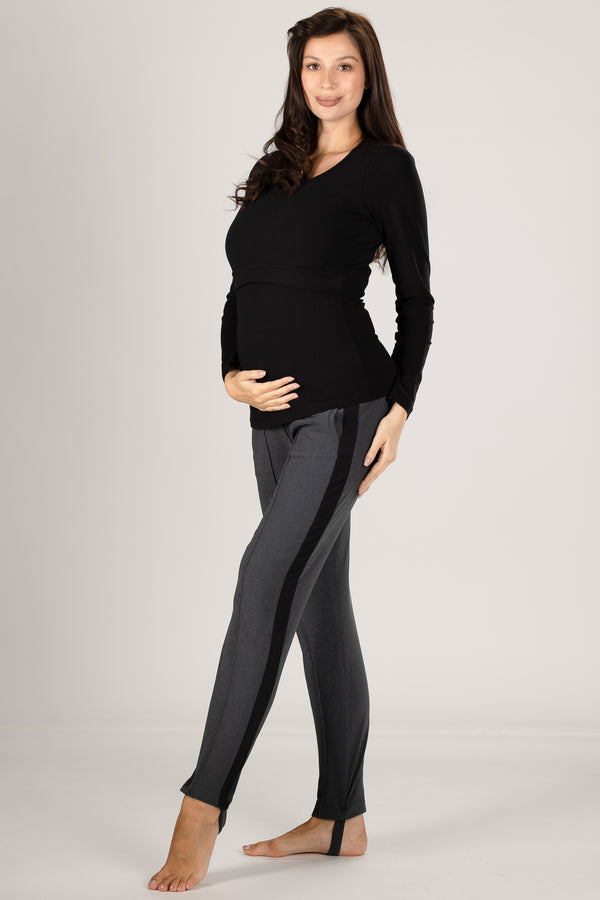 Панталон за бременни със странични ленти