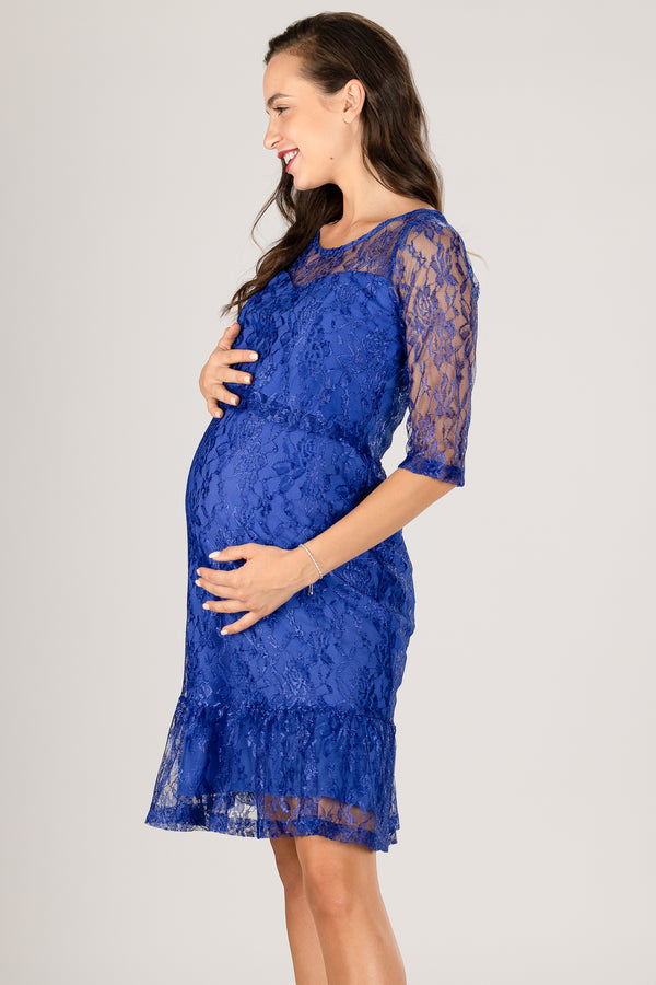 Официална дантелена рокля за бременни и кърмещи