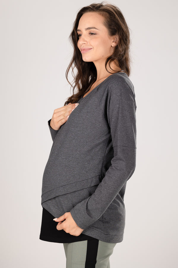 Памучна блуза за бременни и кърмещи